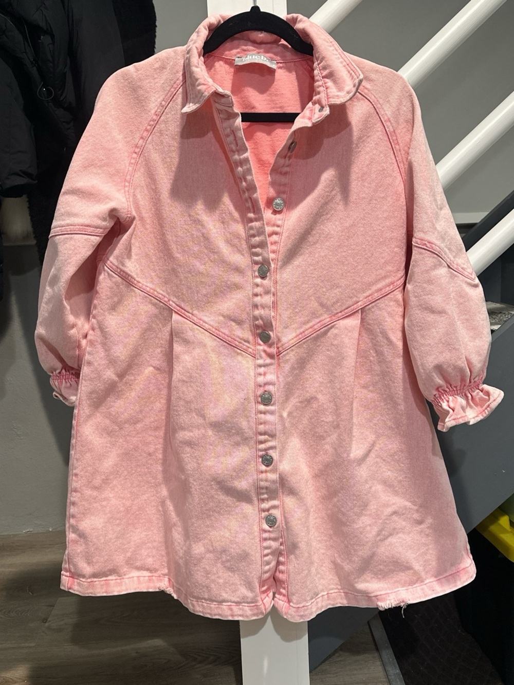 Blue B Distressed Pink Denim Dress